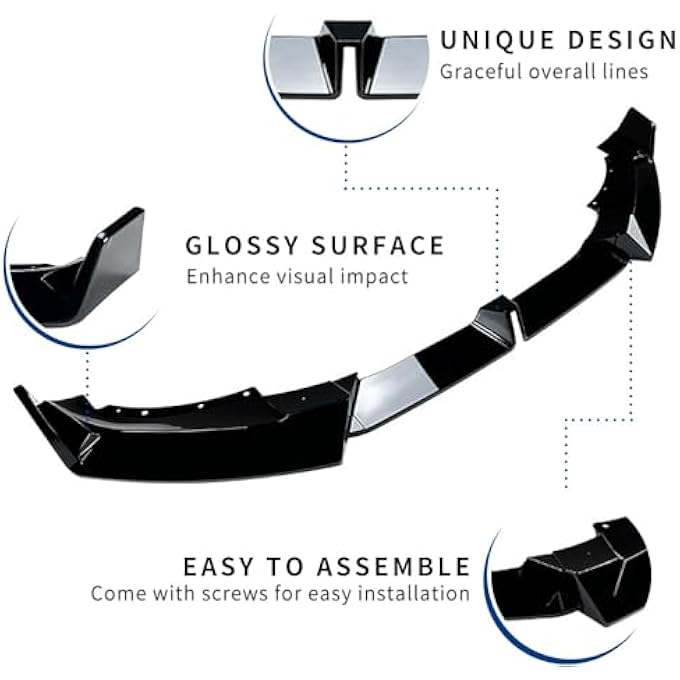 XPHAZZ G06 LCI Front Lip Compatible with BMW 2024 X6 G06 M-Sport Model ABS Gloss Black Bumper Spoiler Air Splitter - Image 5