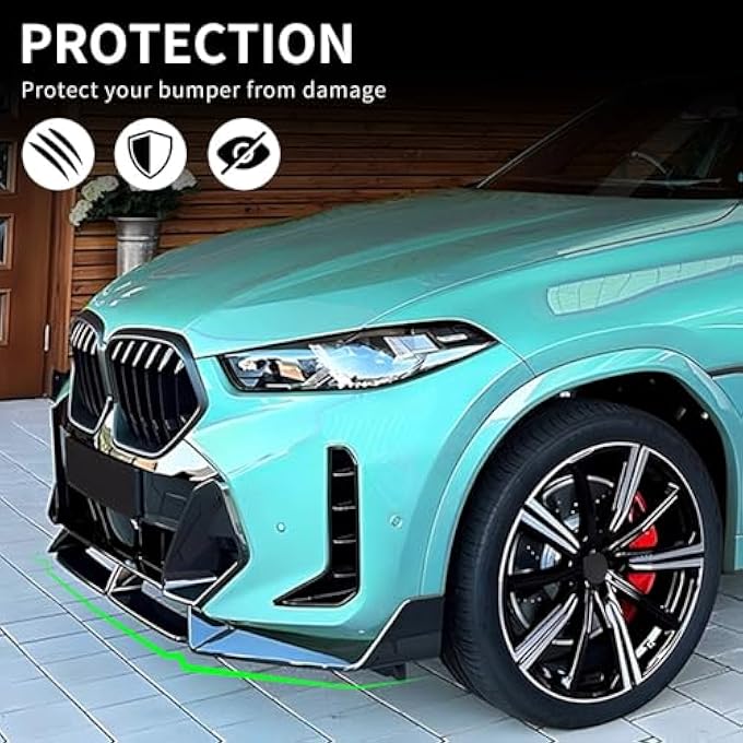 XPHAZZ G06 LCI Front Lip Compatible with BMW 2024 X6 G06 M-Sport Model ABS Gloss Black Bumper Spoiler Air Splitter - Image 3