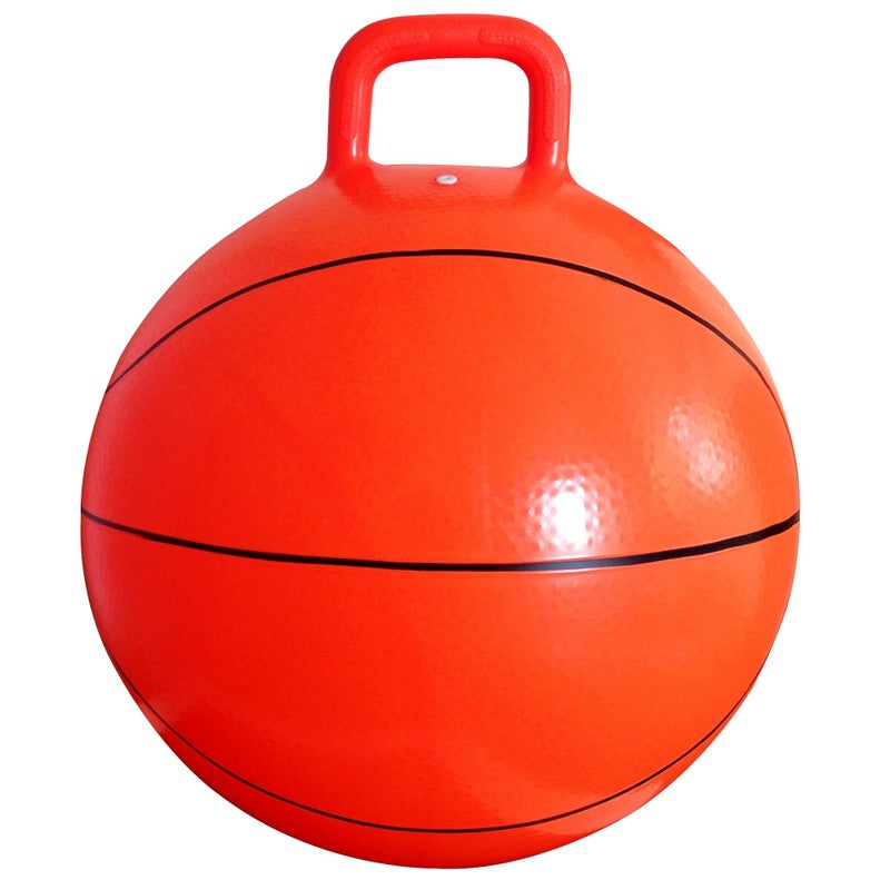 AppleRound Space Hopper with Pump in Basketball Style 18in 45cm Diameter for Ages 37 Kangaroo Bouncer Hoppity Hippity Hopball Siton Bouncy Ball with Handle - Image 3