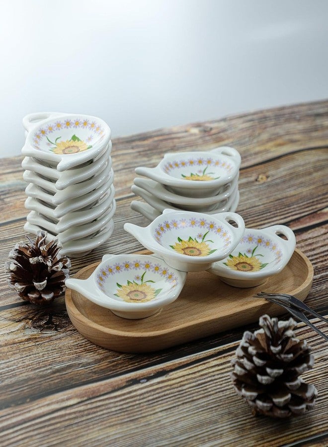 SOCOSY Vintage Sunflower Ceramic Tea Bag Coasters Spoon Rests Teabag Resting Caddy Holder Saucer Set, Tea Coffee Accessories, Seasoning Dishes, Keep Your Tea Time Tidy and Organized-Sunflower-10 PCS - Image 3
