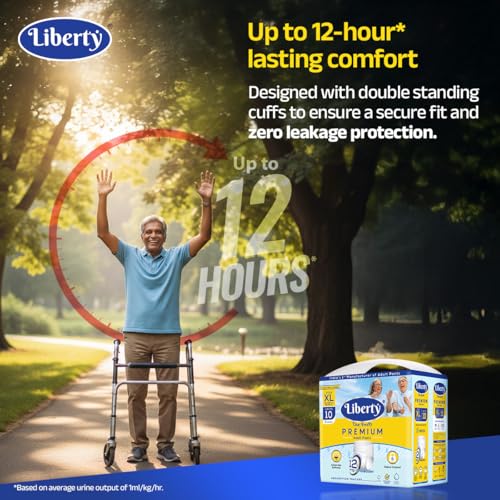 Liberty Premium Adult Diaper Pants, Extra Large (XL) 30 Count, Waist Size (96-165cm | 38-65 inches), Unisex, Leak Proof, Extra Elastics, High Absorbency, 12 Hrs protection, Pack of 1 - Image 3
