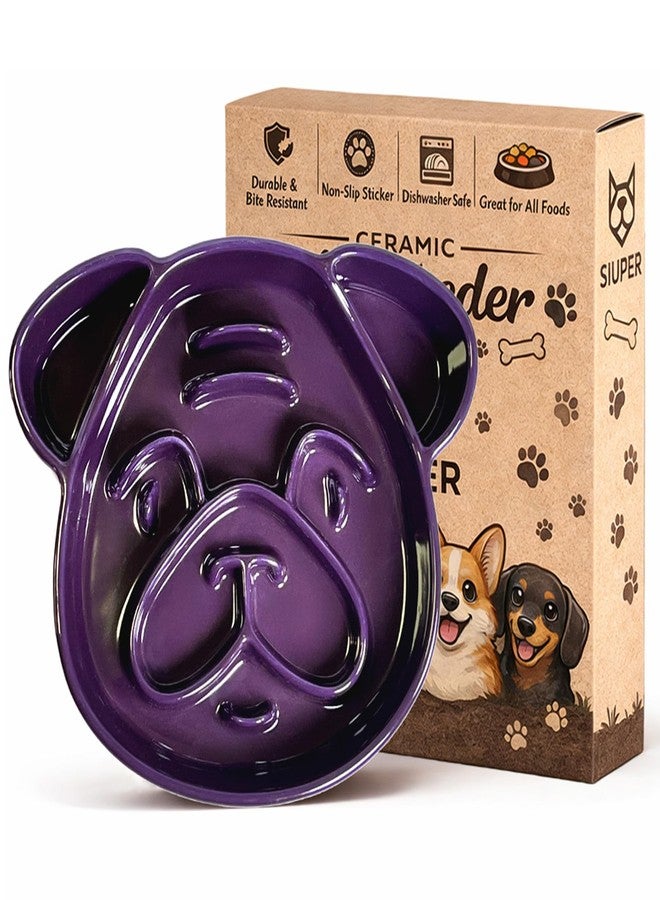 SIUPER Cute Ceramic Slow Feeder Dog Shape, 1.5 Cups Pet Food Bowl for Small & Medium Breed. Bite-Resistant, Dishwasher Safe, Maze Design to Prevent Fast Eating, Bloat, Choking. Gift for Dog Lovers - Image 1
