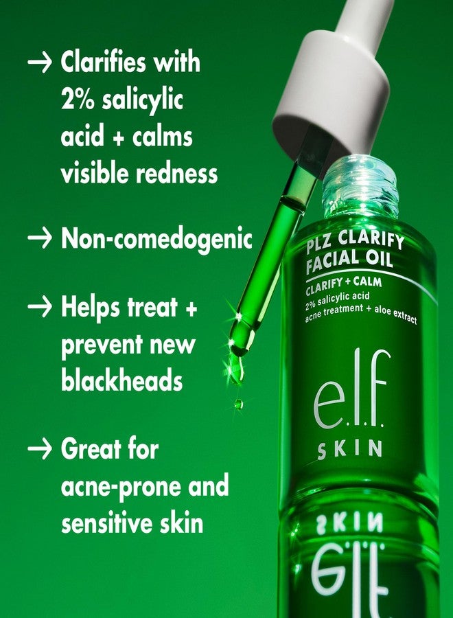 elf e.l.f. SKIN PLZ Clarify Facial Oil, Face Oil For Treating & Preventing Acne, Helps Calm Redness, Made with Salicylic Acid, Vegan & Cruelty-Free, 1 oz - Image 2