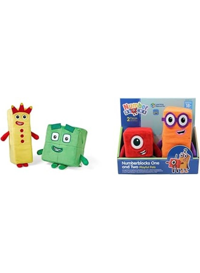 Learning Resources Numberblocks Three And Four Playful Pals (2-Piece Set, Multi-Color Plush, Ages 18M+) - Image 2