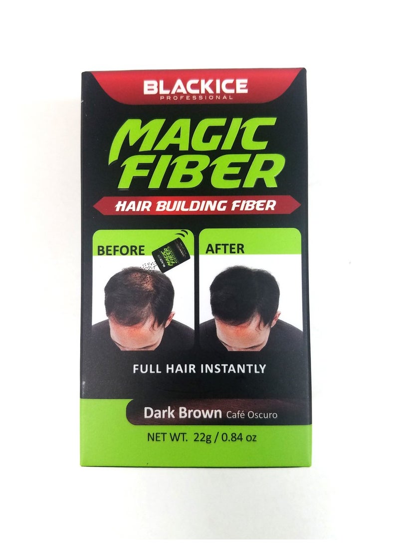 Black Ice Magic Fiber Hair Building Fiber - Full Hair Instantly - Dark Brown 