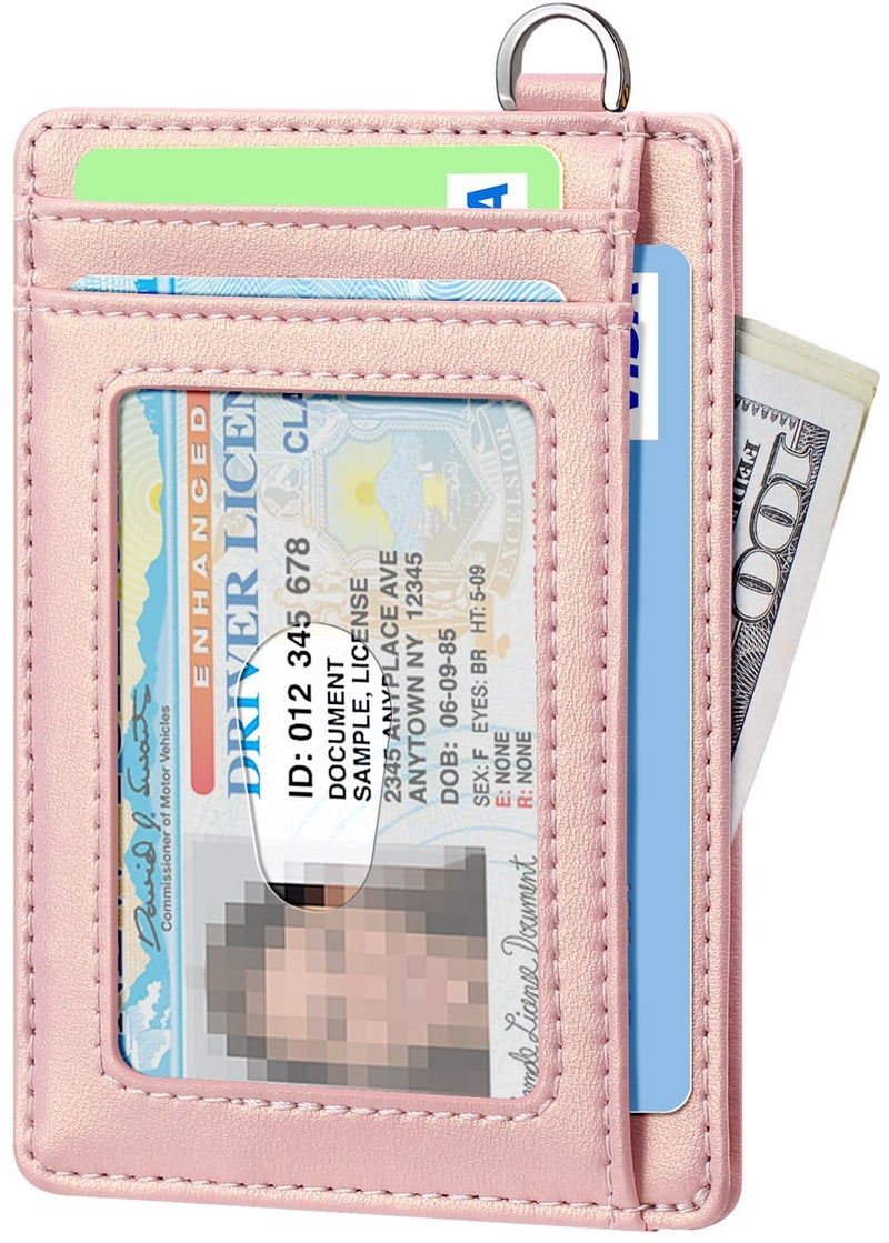 FurArt محفظة فورا آرت النحيفة البسيطة، محافظ جيب أمامية، حجب RFID، حامل بطاقات ائتمان للرجال - وردي - Image 2