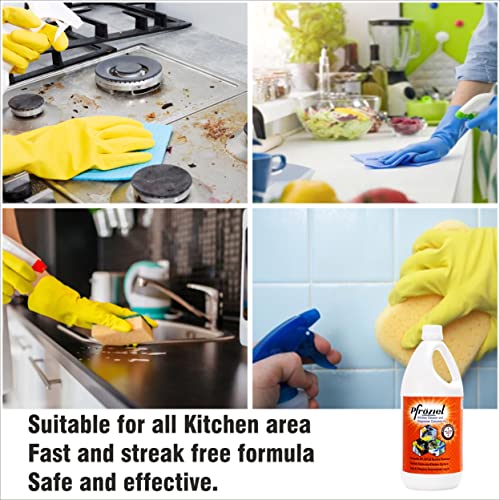 Pfroziel kitchen Cleaner Liquid (1 Liter) I Removes tough grease/oil/stain I Antibacterial I Cleans Kitchen Slabs, tiles, floor, marble I Non Flammable - Image 3