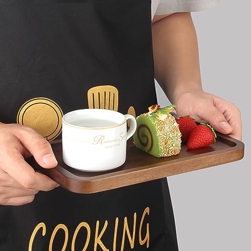 Ayiaren Small Wooden Platters Rectangle Mini Charcuterie Boards Acacia Wood Serving Trays Home Decor Cheese Board Cake Appetizer Plates Kitchen Charcuterie Platter for Food Dish Rectangular Dessert Snack Tray - Image 5