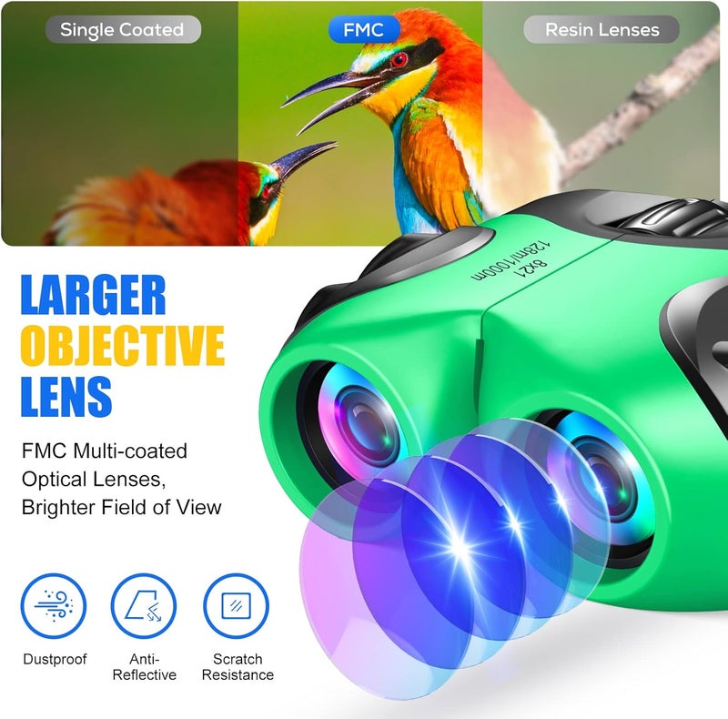 LET'SGO LET'S GO! Binocular for Kids, Compact High Resolution Shockproof Binoculars - Image 4