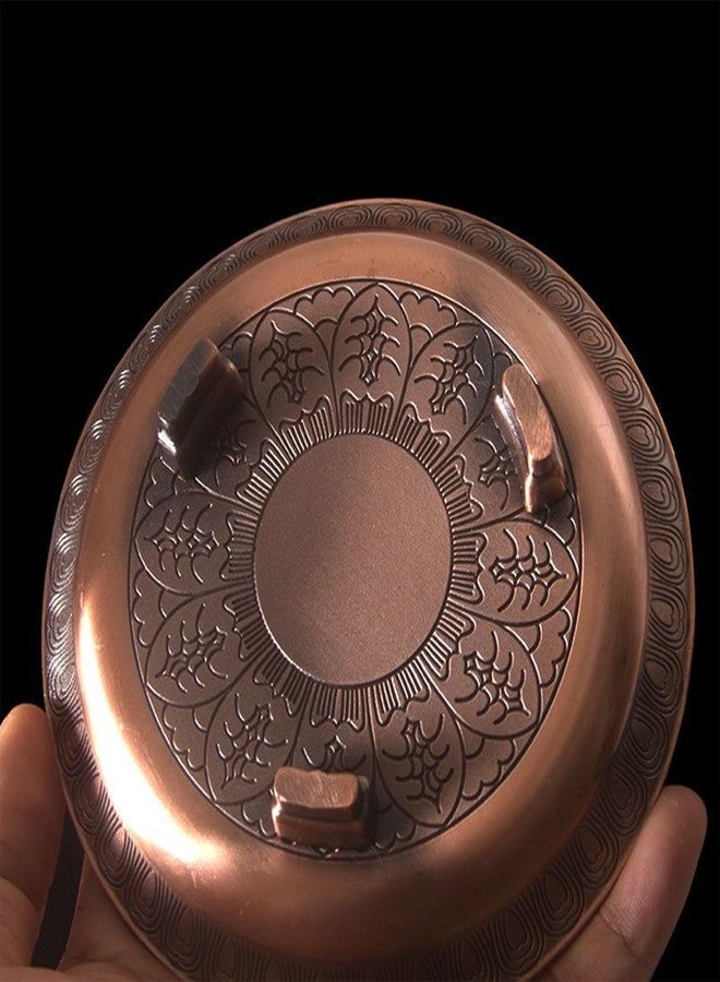 Amitofo Offering Bowl Prayer Ritual Plate - Bronze Material Three-Legged Design - Platewith Sanskrit 'Liberation Mantra' Engraving - Image 4