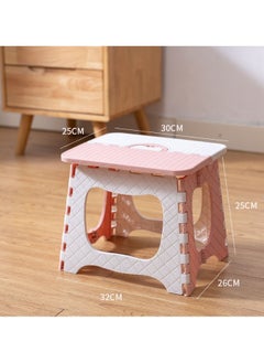 Generic Portable Home Outdoor Folding Stool, Pink  - Image 1