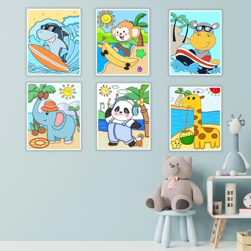 Aosemili 12Pcs Predrawn Canvas for Painting 8x10inch Pre Drawn Bulk Canvas to Paint for Adults Family Activities- Large Stretched Predrawn Art Canvases with Design Picture to Paint for Starters - Image 3