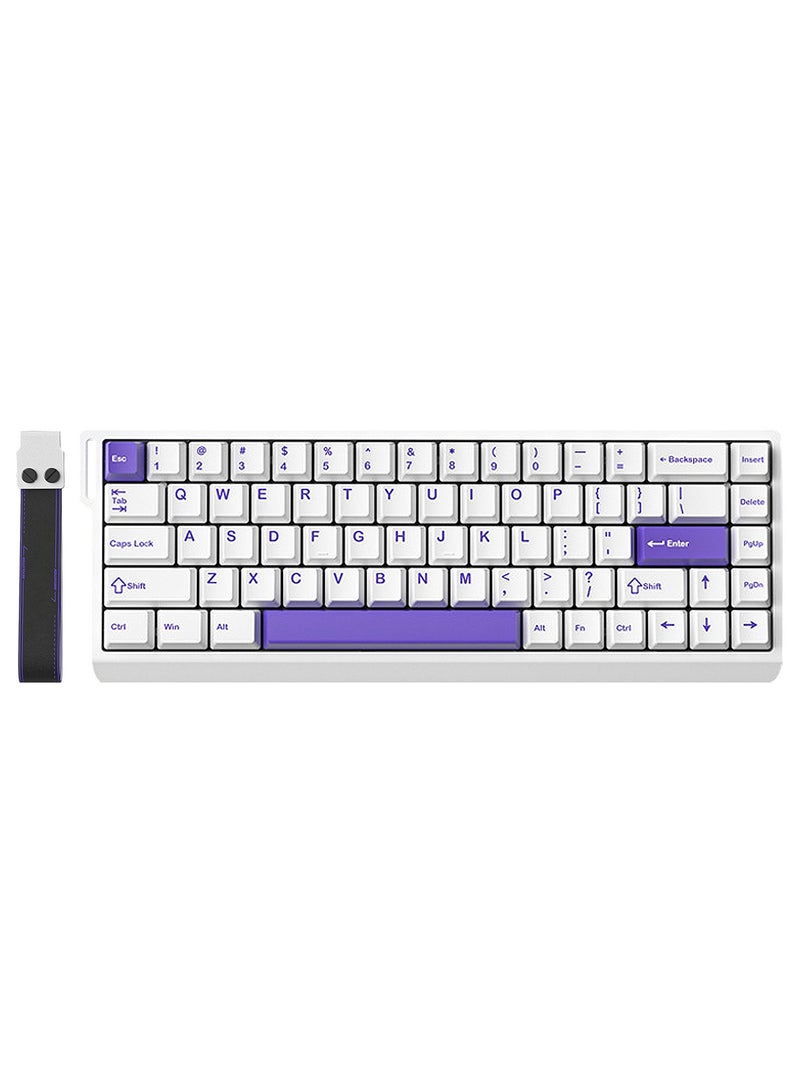 UCHUANG M68 HE Rapid Trigger Mechanical Gaming Keyboard 60% Wired with Adjustable Actuation,Hall Effect Magnetic Switch,8KHz Polling Rate,RGB Backlit,Top Mount,Hot-Swap,PBT Double Shot Moulding Keycap - White&Purple  - Image 1