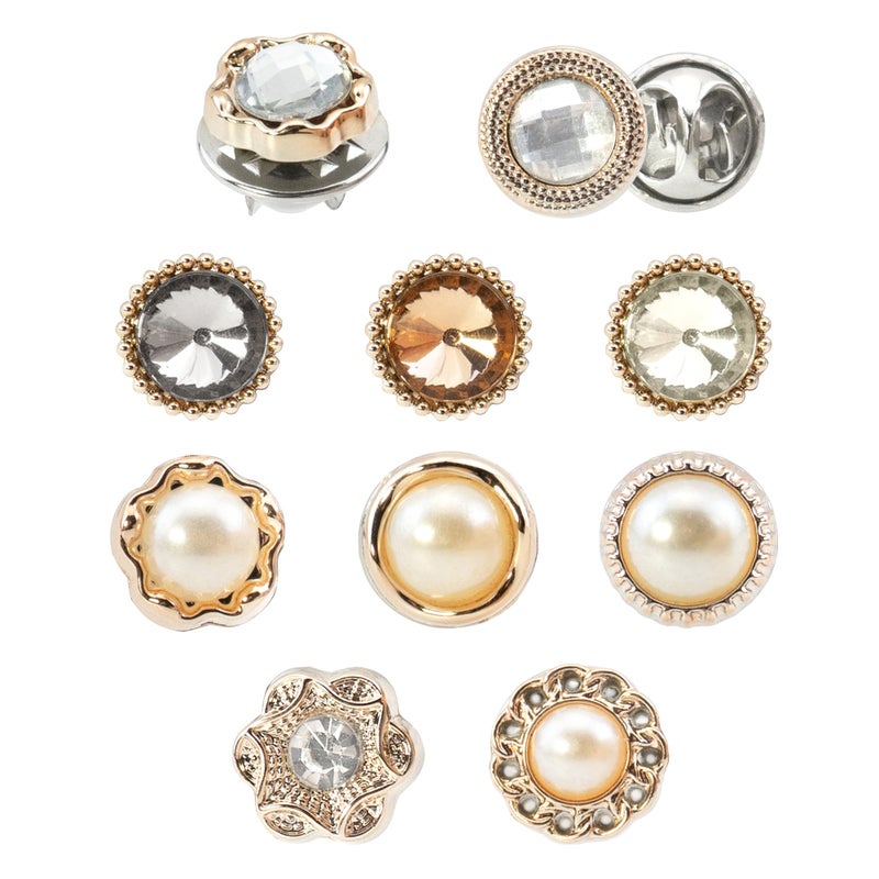 Quacc 10 PCS Women's Modesty Pins: Safety Brooch Buttons for DIY Bag, Cardigan, Dress, Clothes - Image 1