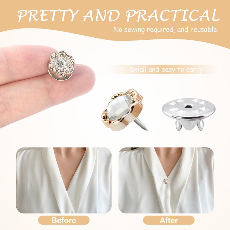 Quacc 10 PCS Women's Modesty Pins: Safety Brooch Buttons for DIY Bag, Cardigan, Dress, Clothes - Image 2