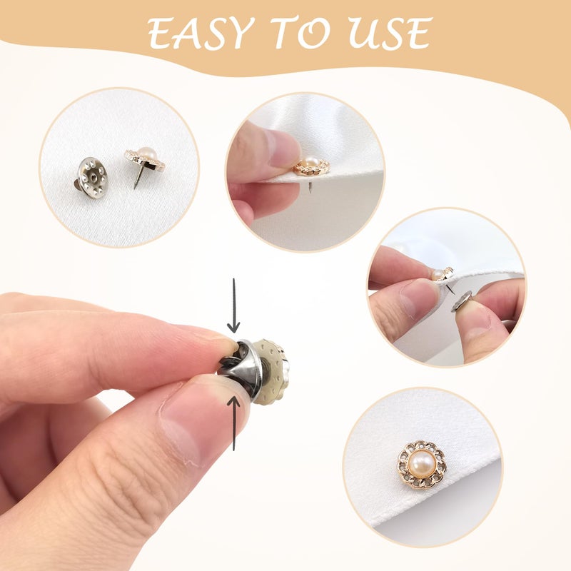 Quacc 10 PCS Women's Modesty Pins: Safety Brooch Buttons for DIY Bag, Cardigan, Dress, Clothes - Image 3