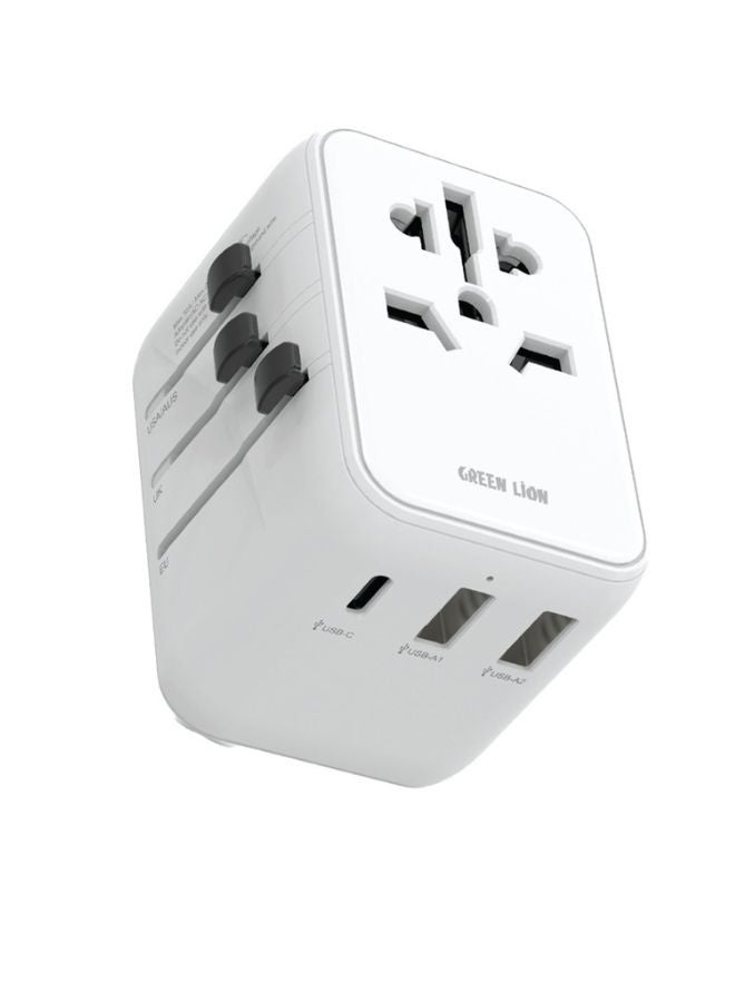 جرين ليون 12 واط من Green Lion - محول سفر عالمي مزود بمنفذي USB-C وUSB-A مزدوجين - Image 1