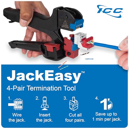 ICC CAT6 Keystone Jack with Inline IDC No Pair Split Wiring (Easier Termination) UL Listed PoE++ TAA Compliant for Wall Plate or Patch Panel, Works with JackEasy Termination Tool, White, 25 Pack - Image 4
