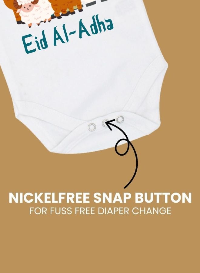 PRINTSHOP4ME Baby Bodysuits Newborn Eid Romper Sleeveless Envelope Neck Outfit Romper Bakra Eid Romper Eid-Al-Adha Mubarak With Family  - Image 4