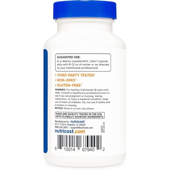 Nutricost Lactobacillus Acidophilus 10 Billion CFU, 120 Vegetarian Capsules - Image 5
