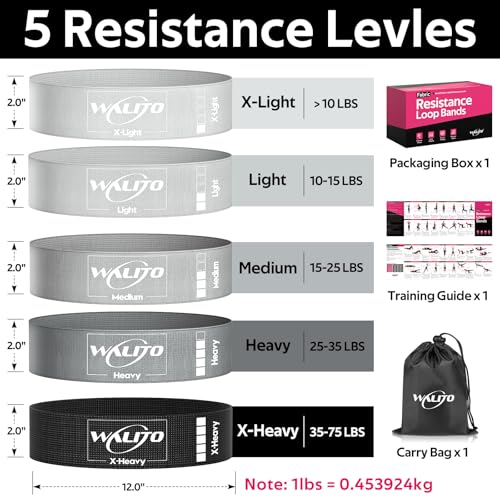 WALITO Fabric Resistance Bands for Working Out - Booty Bands for Legs -Glutes Training for Women and Men - Exercise Bands for Squats, Yoga, Physical Therapy -Home Gym Fitness - Image 2