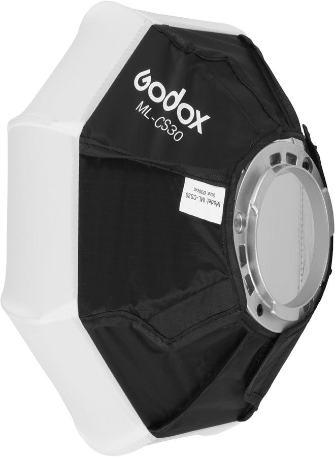 جودوكس صندوق إضاءة ناعم Godox ML100Bi، فانوس قابل للطي ML-CS30، صندوق إضاءة ناعم قابل للتركيب 30 × سم، متوافق مع ML100R، ML60Iibi، ML60Bi، ML60، ML30Bi، ML30 - Image 3