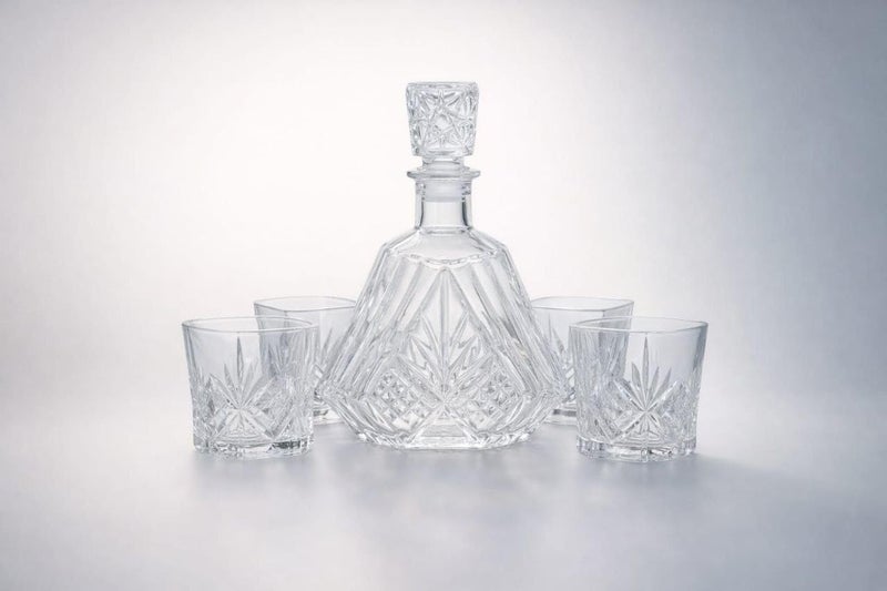 Generic Luxury Crystal Whiskey Decanter Set with 4 Glasses, 5-Piece .ho - Image 3