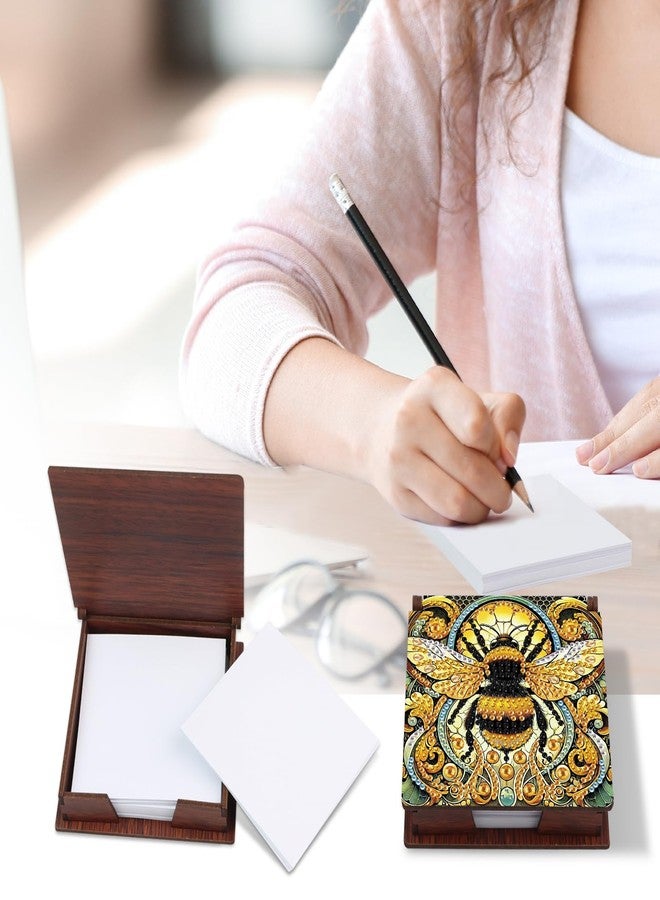 مجموعة لوحة ماسية على شكل نحلة، صندوق ملاحظات، صندوق تخزين أوراق المذكرات، فن الماس، حامل ملاحظات لاصقة، فن الماس، لوحة مذكرات للرسم الماسي للمكتب. (نحلة) - Image 3