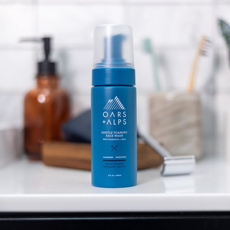 Oars + Alps Gentle Foaming Face Wash and Moisturizer, Dermatologist Tested Skin Care Infused with Prebiotics and Aloe, 5 Fl Oz - Image 2