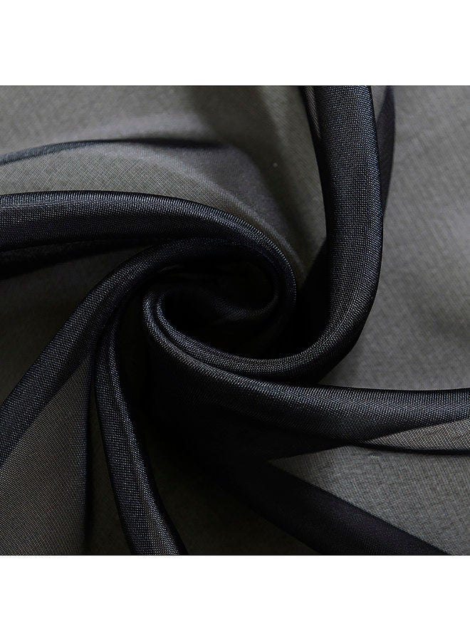 Sheer Curtains Living Room Rod Pocket Window Curtain Panels Bedroom Semi Sheer Voile Curtains Black (39''Wx98''L2 Panels)  - Image 3