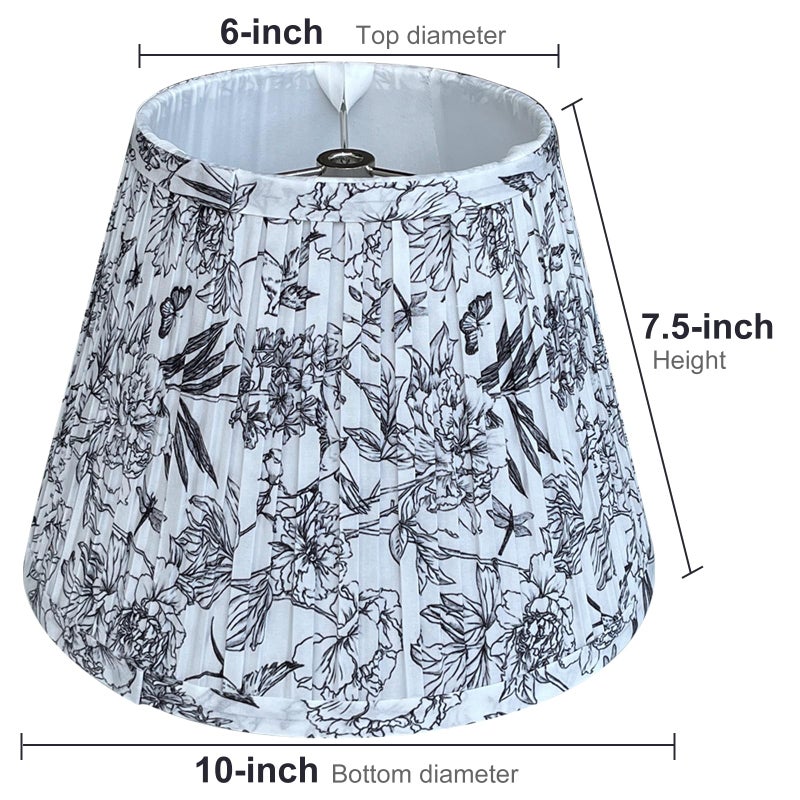 TooToo Star TOOTO STAR Small Pleated Lamp Shade, 6x10x7.5inch Print Lamp Shade for Table Lamps, Floor Lamps and Pendant Lamps (Spider Fitter) - Image 2