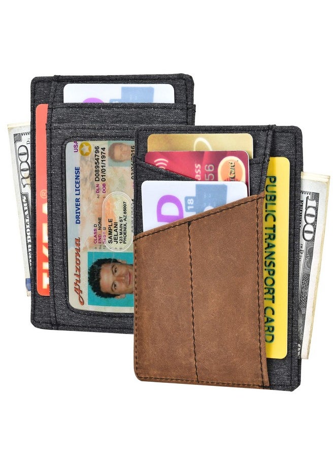 kinzd - Minimalist Mens Wallet Rfid Front Pocket Wallet Secure Thin Credit Card Holder (A5 Waterproof Leather Coffee) - Image 1