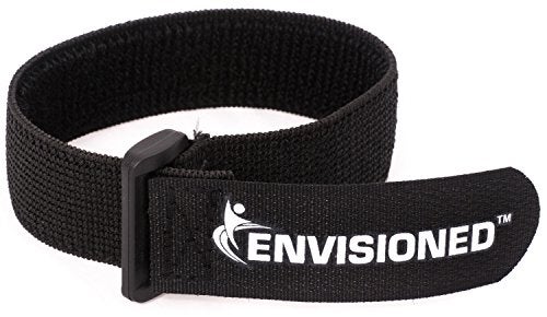 ENVISIONED Elastic Reusable Cinch Straps 34x8 10 Pack Hook and Loop Plus 2 Free Bonus Reusable Cable Ties - Image 1