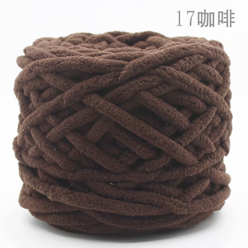 Chunky Knit Yarn for DIY Crafts Scarves Coffee 17 - Image 1