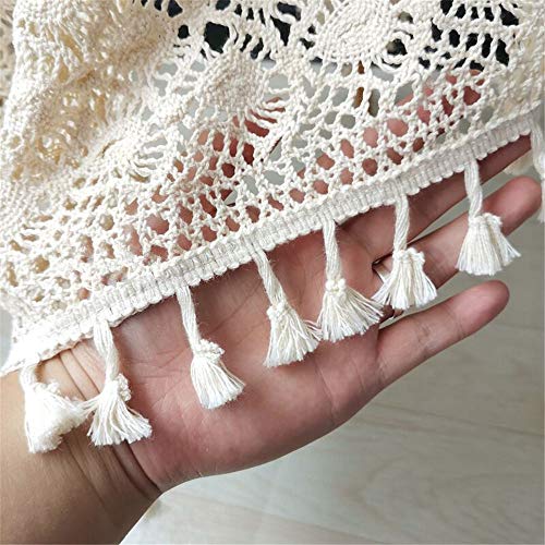 BMIDRUT Vintage Crochet Tablecloths Lace Doilies Cotton Beige Square Tablecloths Table Cover Table Topper Wedding Home Party Decoration - Image 3