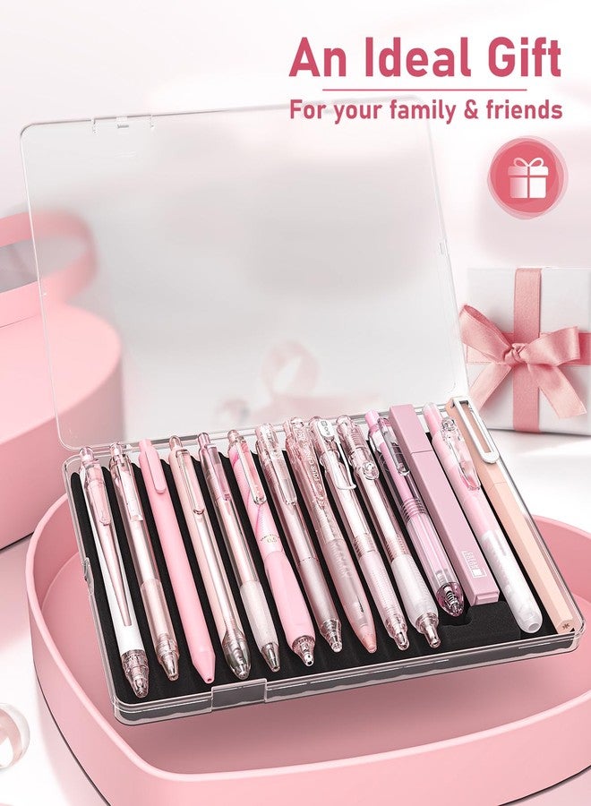Four Candies أربعة أقلام حبر للكتابة على شكل حلوى، حبر أسود ووردي، وقلمان للتظليل، أقلام كتابة ناعمة قابلة للسحب لطيفة بسُمك 0.5 مم، أقلام وردية للمدرسة والمكتب، مجموعة أدوات مكتبية أنيقة مكونة من 14 قطعة - Image 5