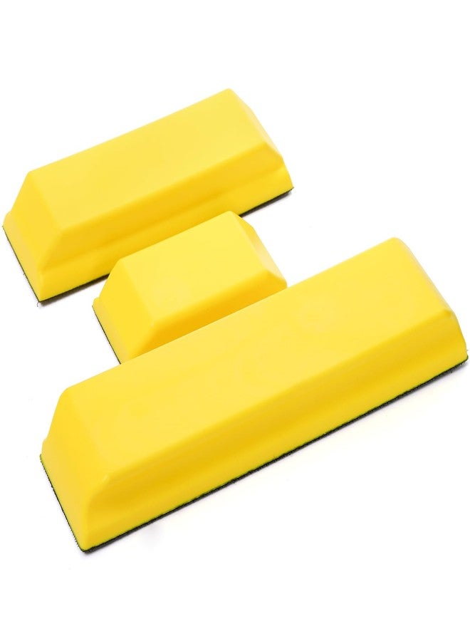 Fasmov Sanding Block Set, 3 Pack Rectangle Auto Body Sanding Block, 10.75", 7.7" and 4.7", Hook & Loop Backing Hand Sander Tools Kit for Woodworking, Furniture and Crafts Polishing, Yellow - Image 5