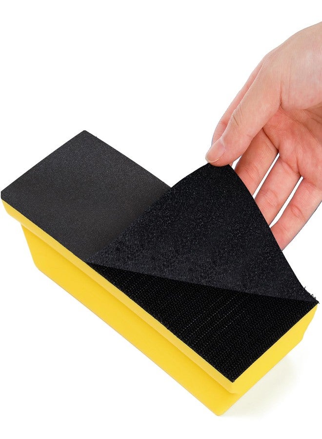 Fasmov Sanding Block Set, 3 Pack Rectangle Auto Body Sanding Block, 10.75", 7.7" and 4.7", Hook & Loop Backing Hand Sander Tools Kit for Woodworking, Furniture and Crafts Polishing, Yellow - Image 4