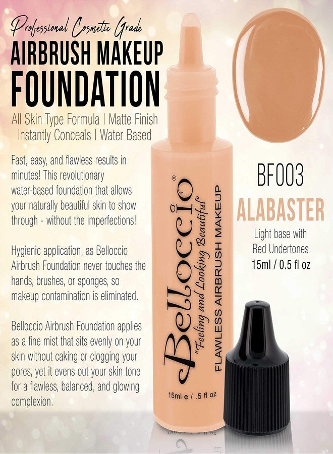 Belloccio's Professional Cosmetic Airbrush Makeup Foundation 1/2oz Bottle: Alabaster - Image 2