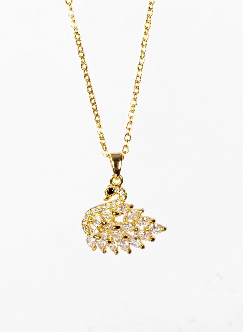 The Black Pearl Accessories Stainless Steel 316 Necklace with a Zirconic Flamingo Pendant , Premium Quality & Against Color Change - Image 1