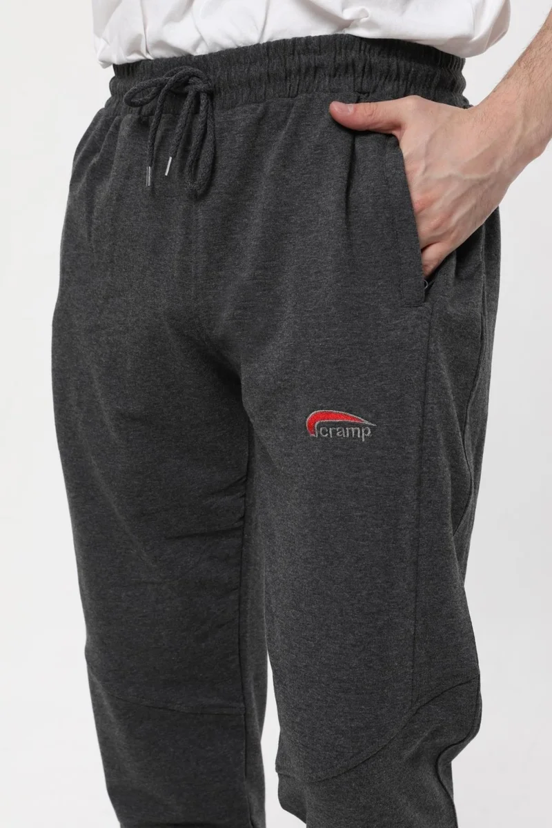 Cramp Sport Smoke Men's Side Embroidery Pocket Zippered Tracksuit Bottoms
