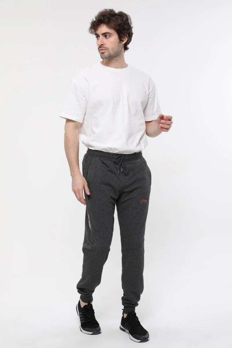 Cramp Sport Smoke Men's Side Embroidery Pocket Zippered Tracksuit Bottoms