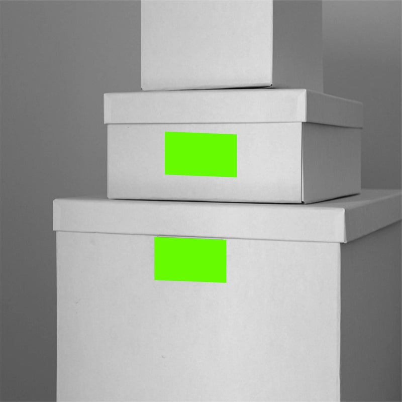 PARLAIM 3" x 2" Adhesive Color Cod Stickers,250 per Dispenser Box Roll Square Label Inventory Stickers (Fluorescent Green) - Image 4
