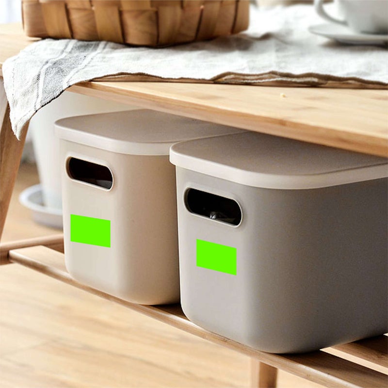 PARLAIM 3" x 2" Adhesive Color Cod Stickers,250 per Dispenser Box Roll Square Label Inventory Stickers (Fluorescent Green) - Image 3