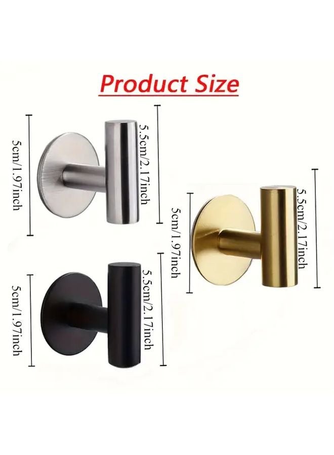 Silver Wall Hook Stickers for Towels Coats Keys Storage in Bathroom Kitchen - Image 4