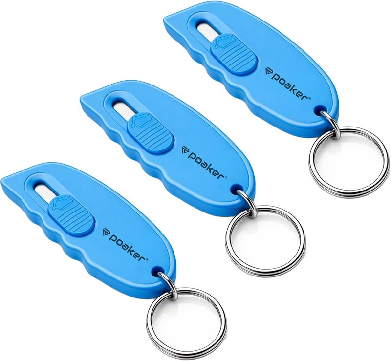Poaker Mini Box Cutter Portable Keychain Utility Knife - Pack of 3 - Image 1