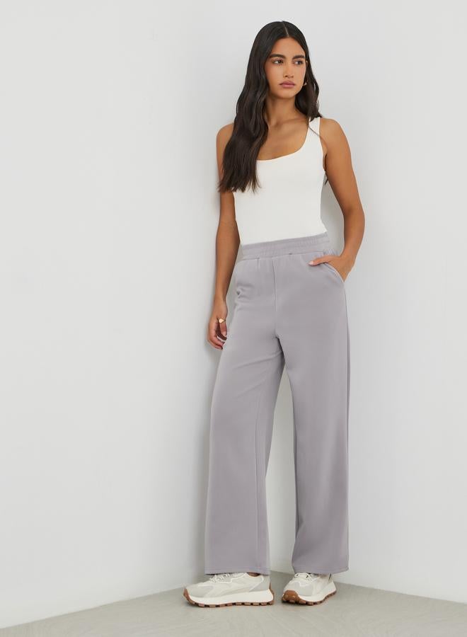 ستايلي بنطلون ستايلي سكوبا واسع الساق بخصر مطاطي - Image 1