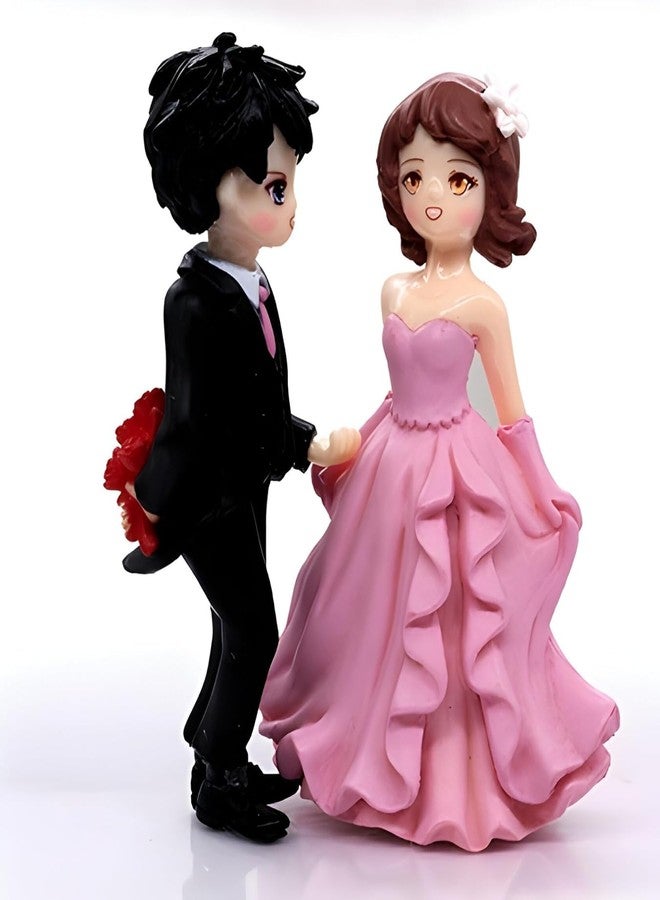 53 Arts Romantic Wedding Couple Miniature - Mini Collectibles Dollhouse, Miniature Fairy Garden Accessories Unique Gifts for Girlfriend/Boyfriend (Pink and Black) - Image 3