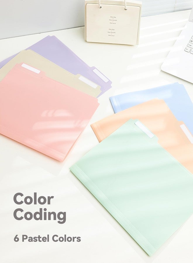 SortRax Plastic Manila Folders 8.5 x 11, 12 Pack, Poly Pastel File Folders, 1/3-Cut Tabs with Colorful Labels, Letter Size - Image 5