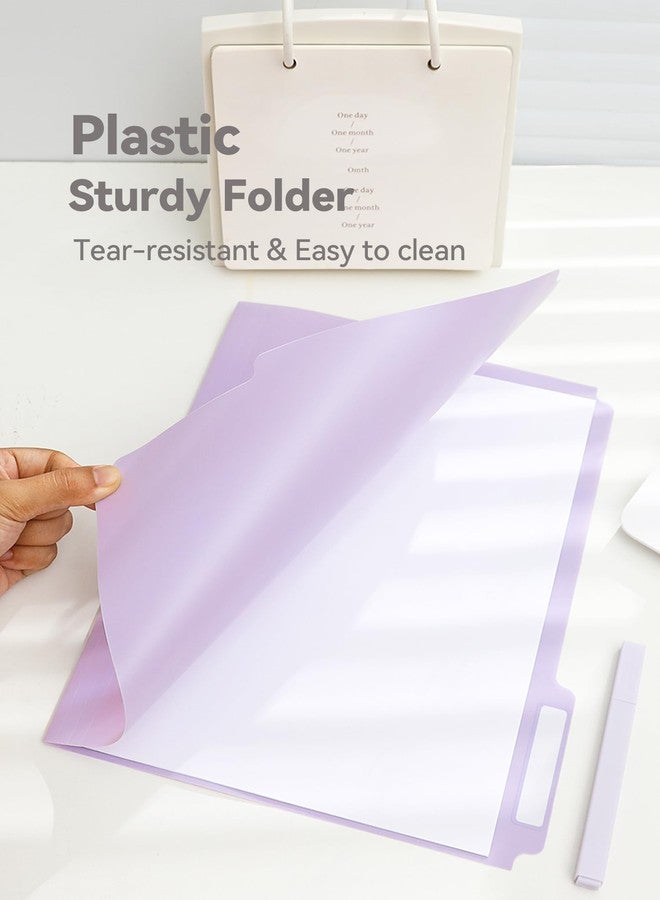 SortRax Plastic Manila Folders 8.5 x 11, 12 Pack, Poly Pastel File Folders, 1/3-Cut Tabs with Colorful Labels, Letter Size - Image 4